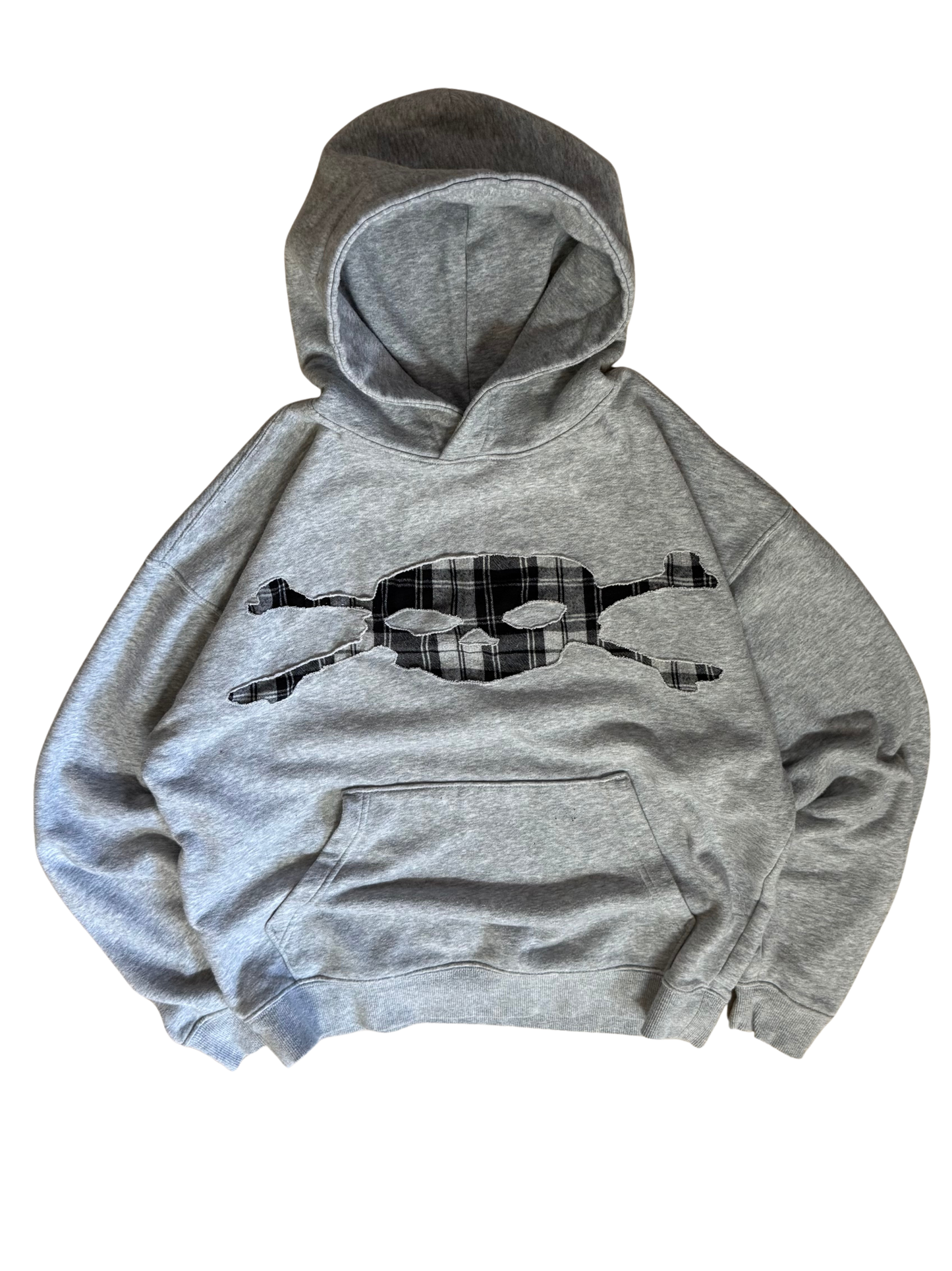 Gray "Plaid skull" Hoodie